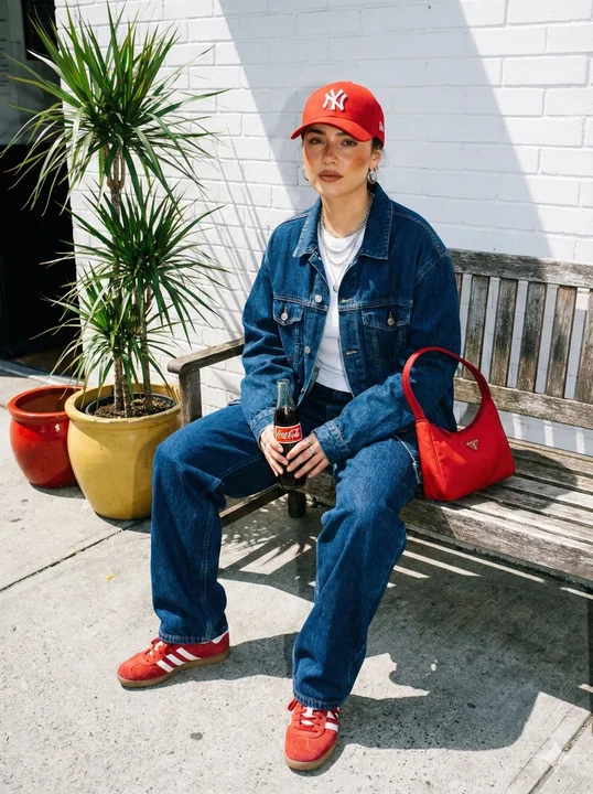 Fille street cool tenant une canette de Coca-Cola en 8K HD