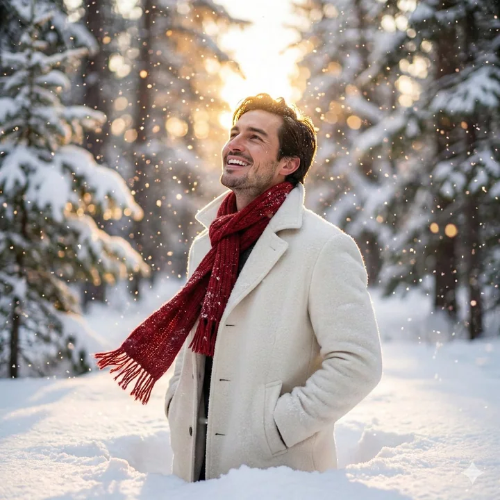 Золотой свет снежинок, отражающийся в умиротворённых улыбках молодых индусов