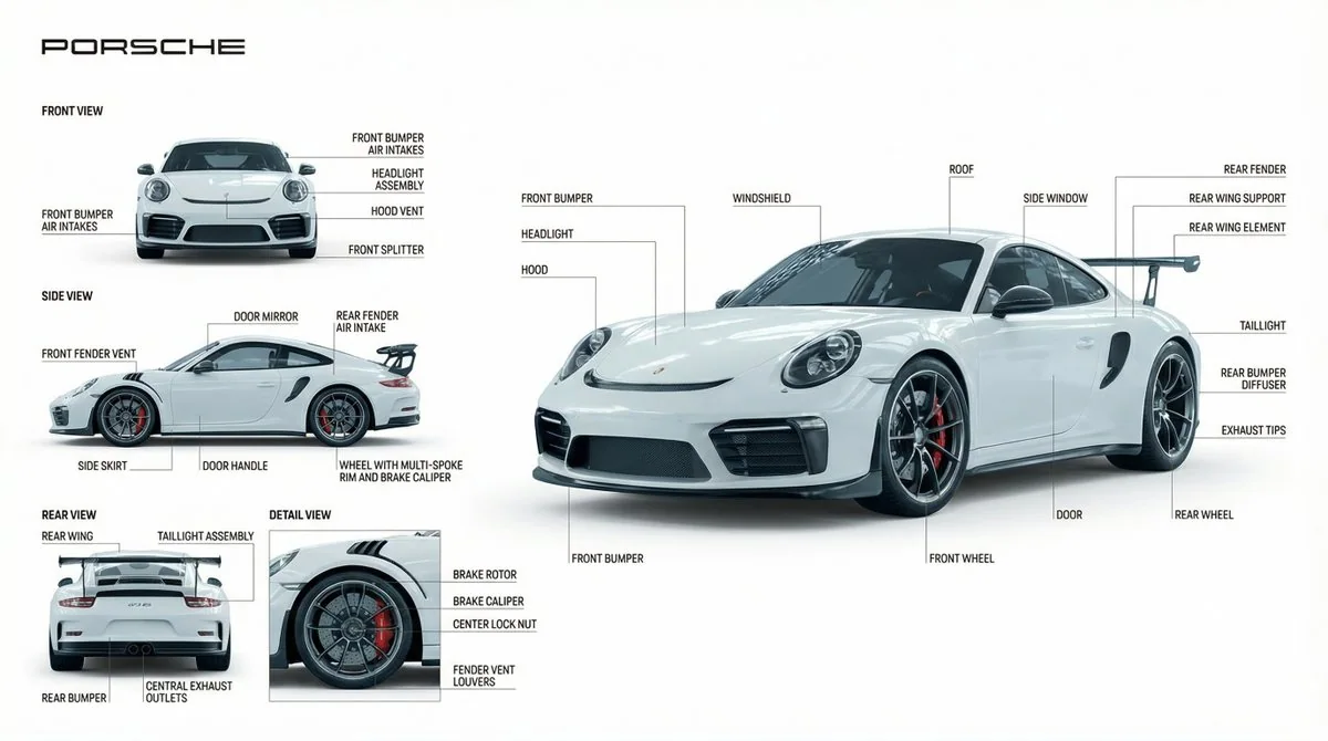 极简保时捷工业设计白底展示图