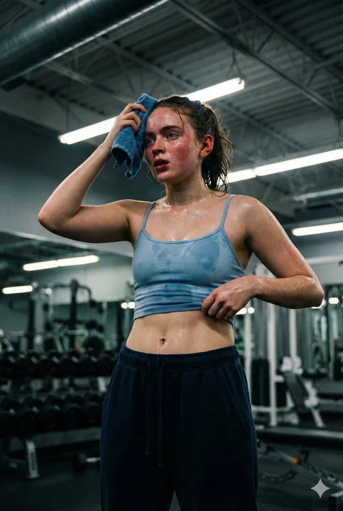 极致光影下挥汗如雨的运动系美少女