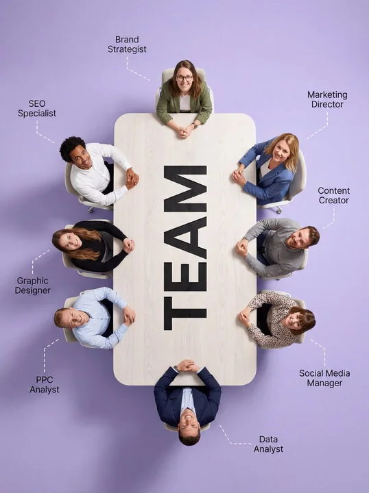 Minimalist Custom Meeting Table Aerial View