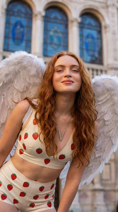 White-winged, red-haired strawberry latex temptation