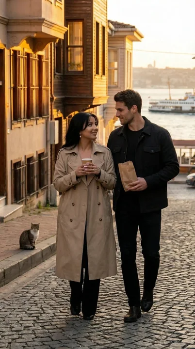 Warm Encounter at Dusk in Istanbul