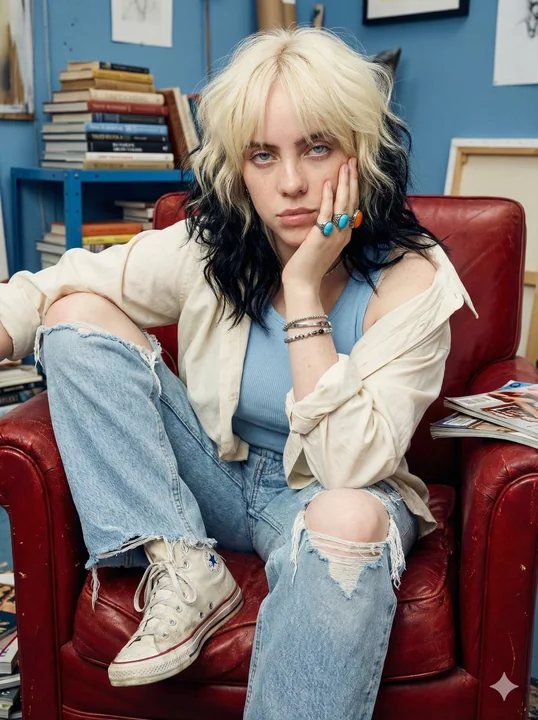 Lazy blonde girl in the 90s film reel