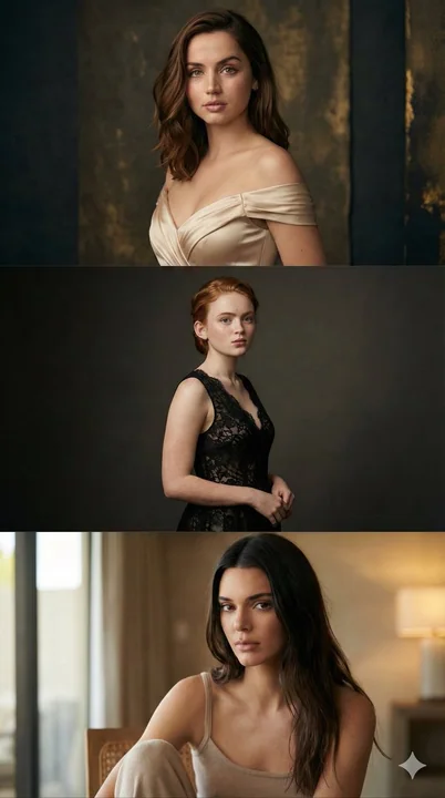 Portrait de lumière et d'opulence sous un tissu de soie champagne