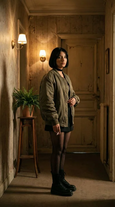 巴黎走廊的致命少女感