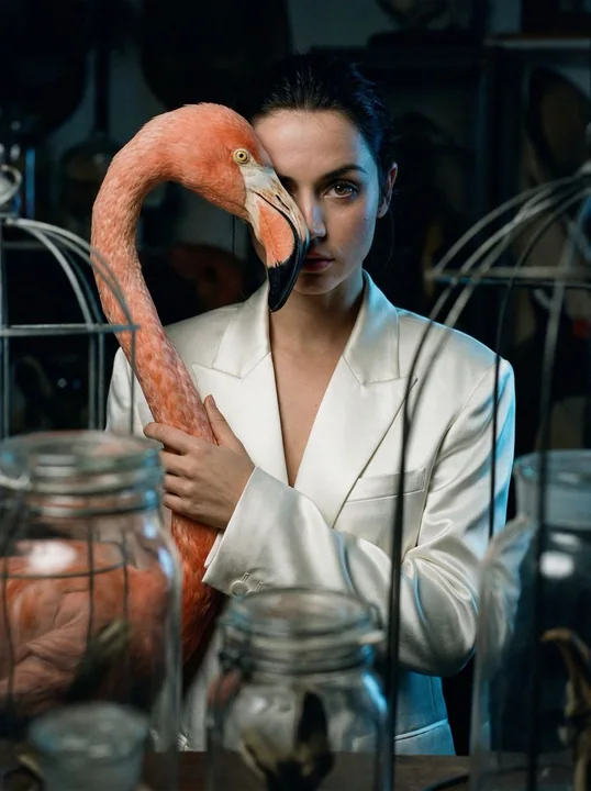 幽暗标本室里的火烈鸟半脸幻觉