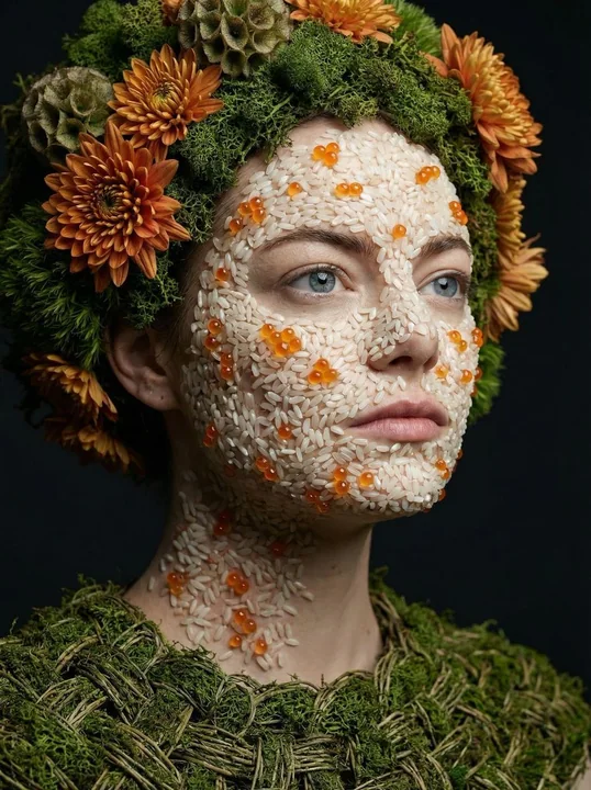 覆满米粒鱼籽的超现实缪斯