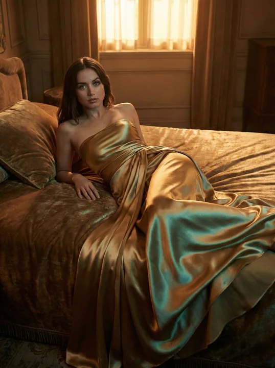 奢华慵懒的金色缎面