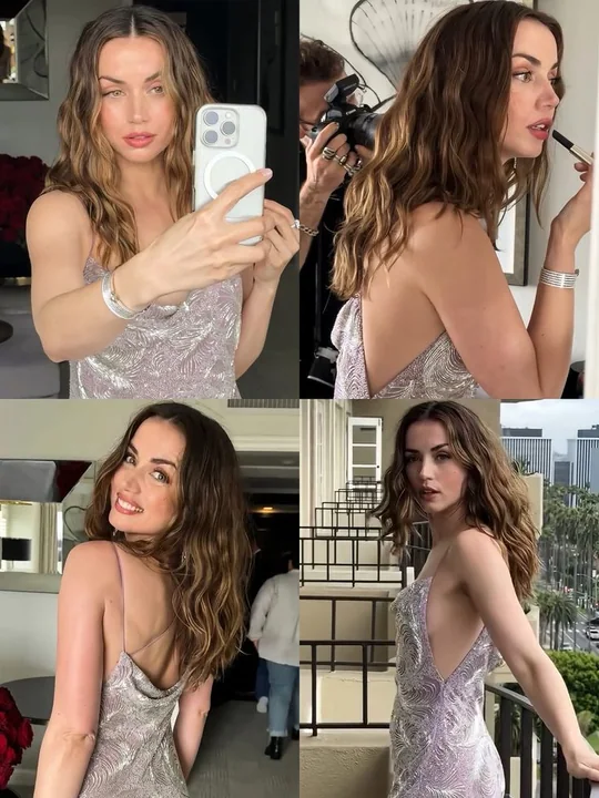 Серебристое платье с блестками, красная дорожка, за кулисами, награда