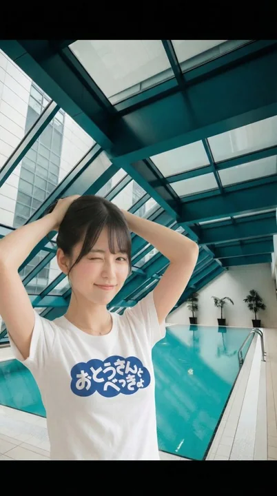 俏皮眨眼的人物融合照