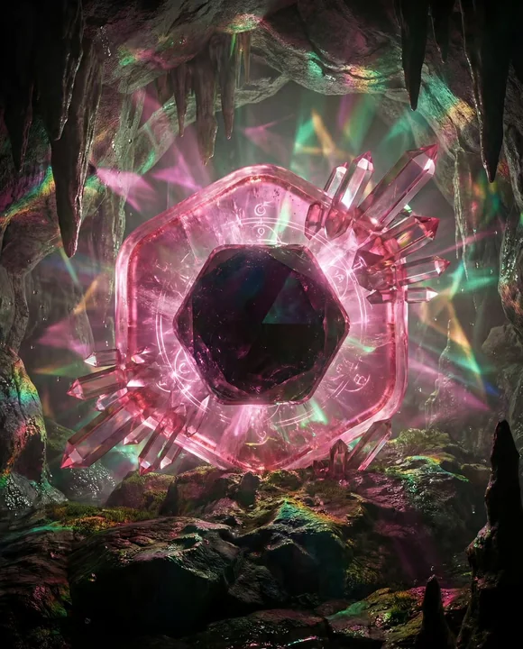 Fantastic prism crystals growing in the dark cave