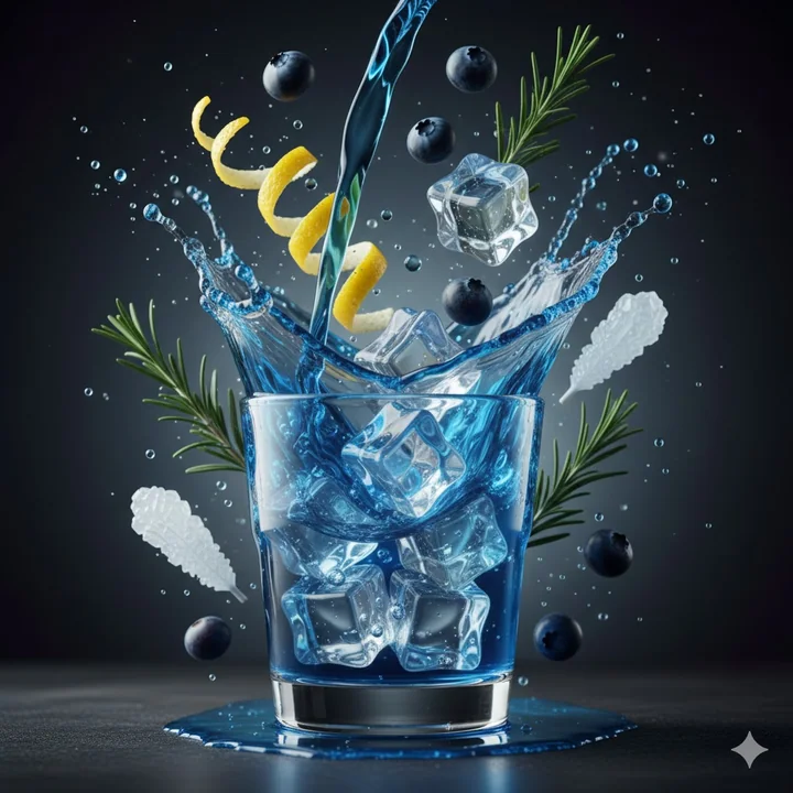 悬浮鸡尾酒的奢华定格瞬间