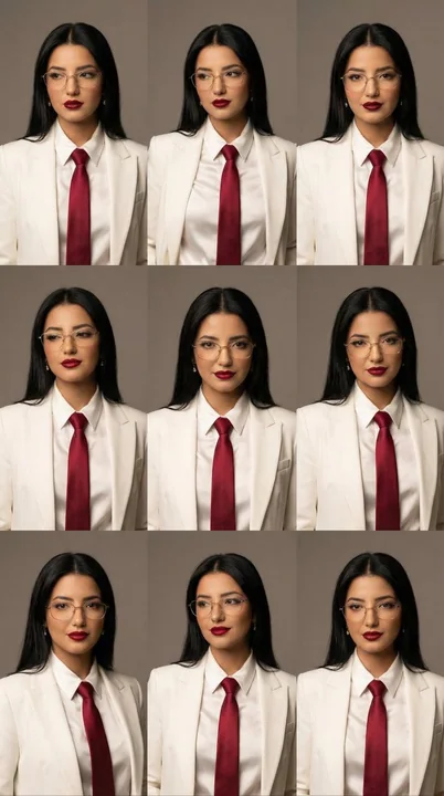 极简高级感金丝眼镜红唇女郎肖像