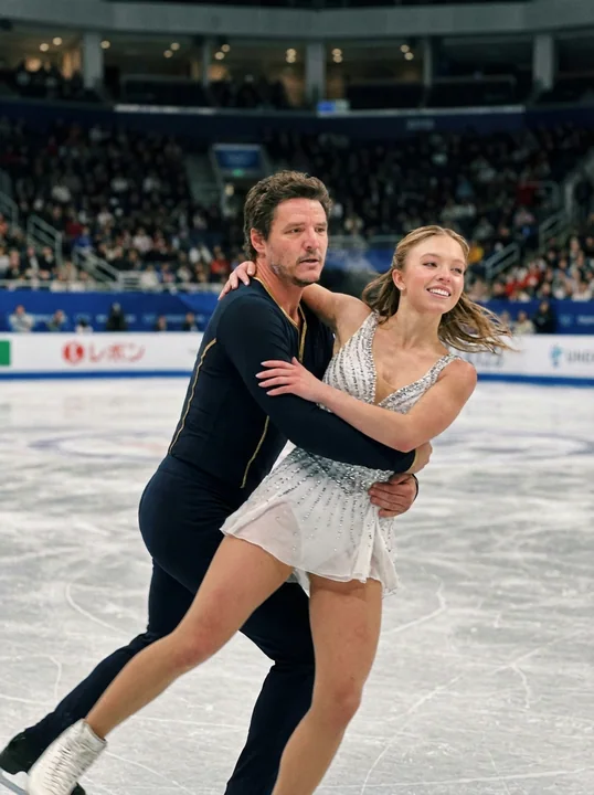 奥运冰场上的真实双人滑瞬间