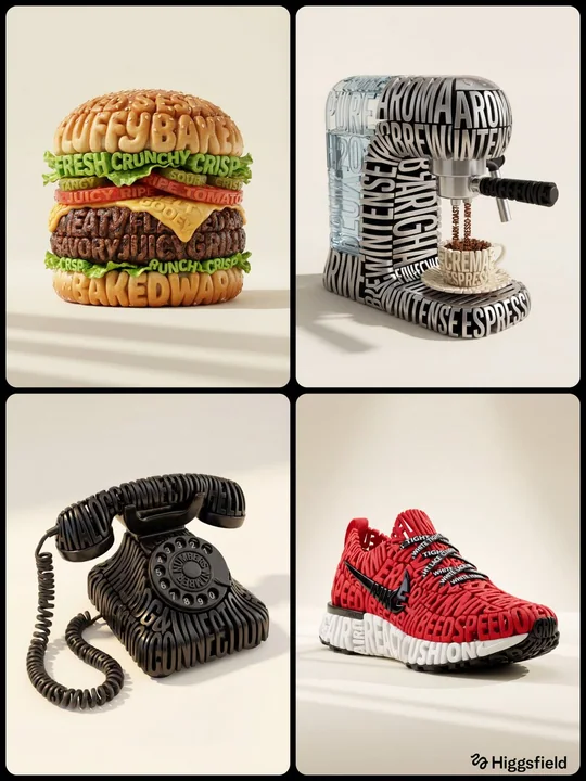 超現実3D文字彫刻芸術