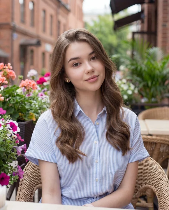 Gentle Girl in the Blossom Café