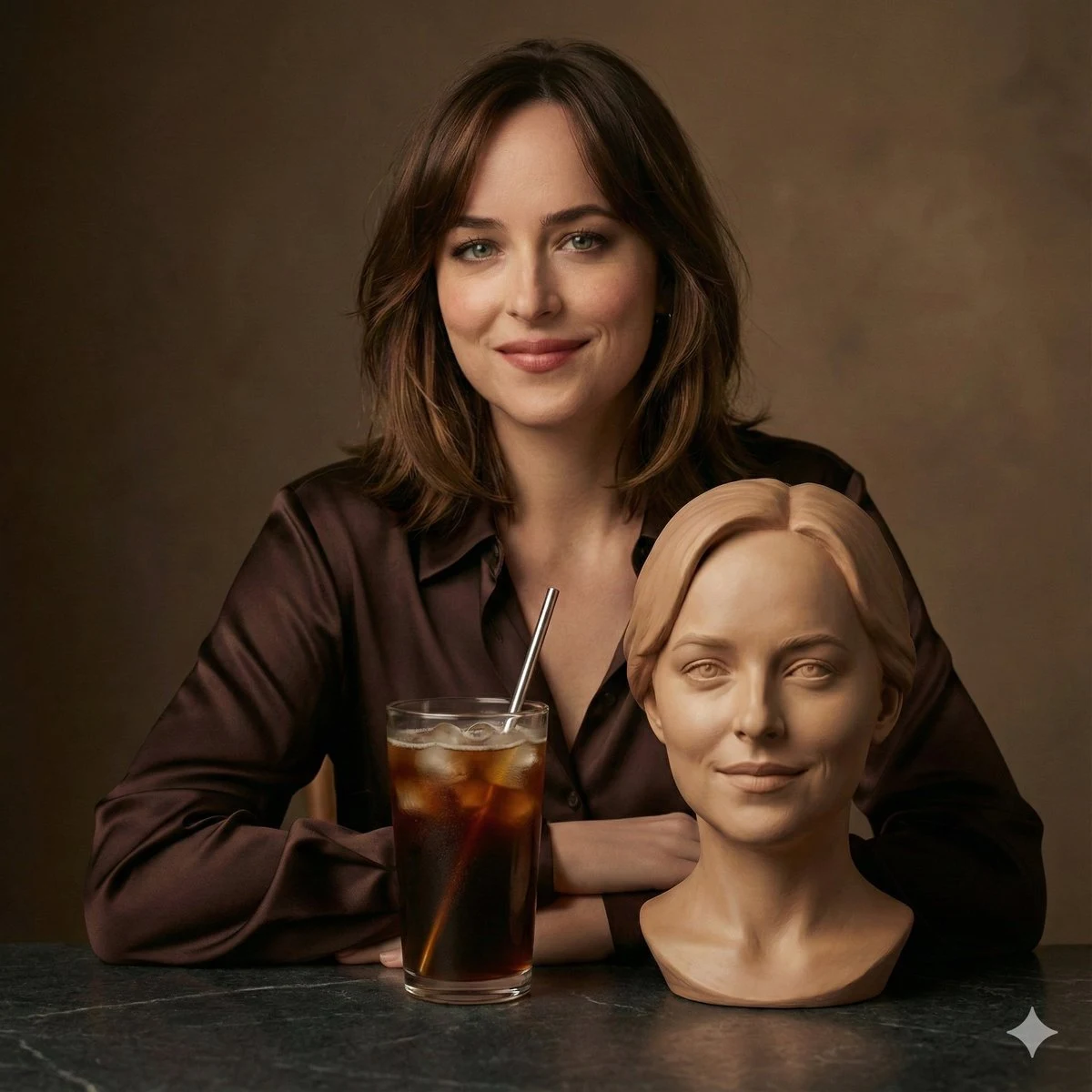 一张具有电影风格的摄影棚肖像照