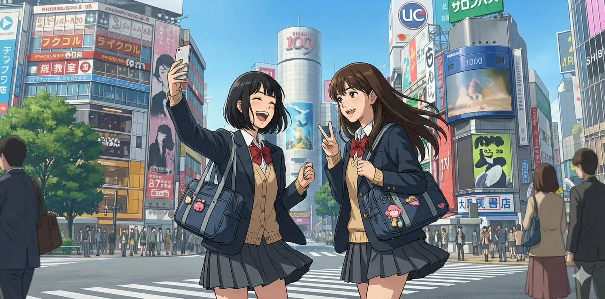 Moments with my best friend in Shibuya under the afternoon sun