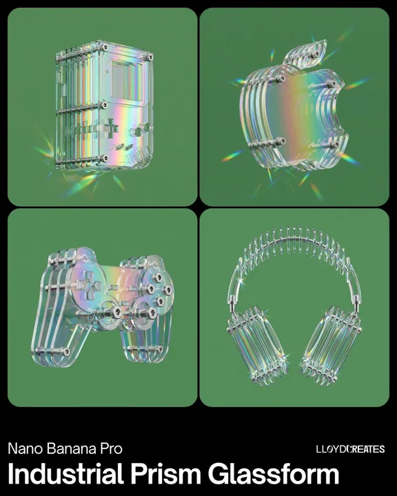 棱镜虹彩玻璃层叠工业极简设计