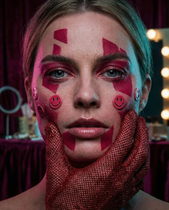 Extreme macro shot of a cyber geisha