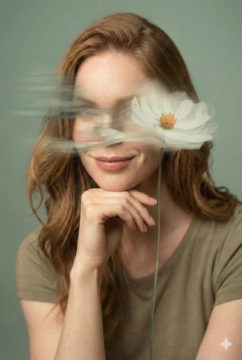 梦幻飞花下的艺术人像