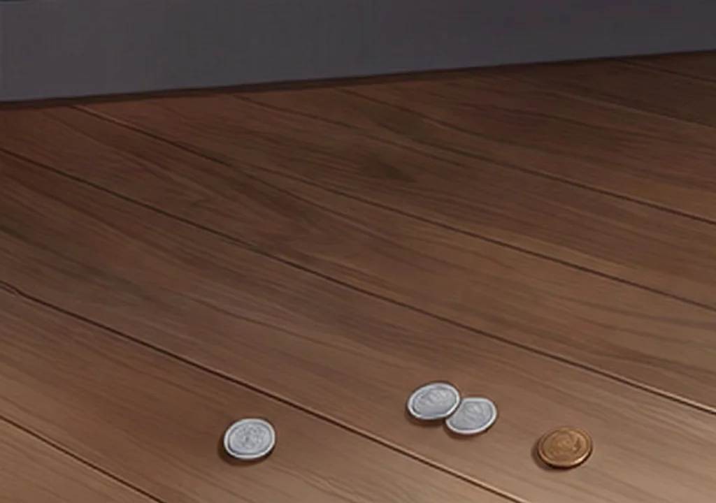 Японские банкноты, разбросанные по темному коридору