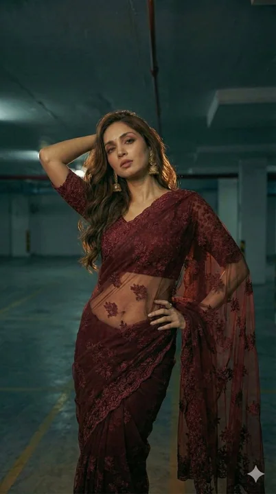 幽暗车库里的高定纱丽大片