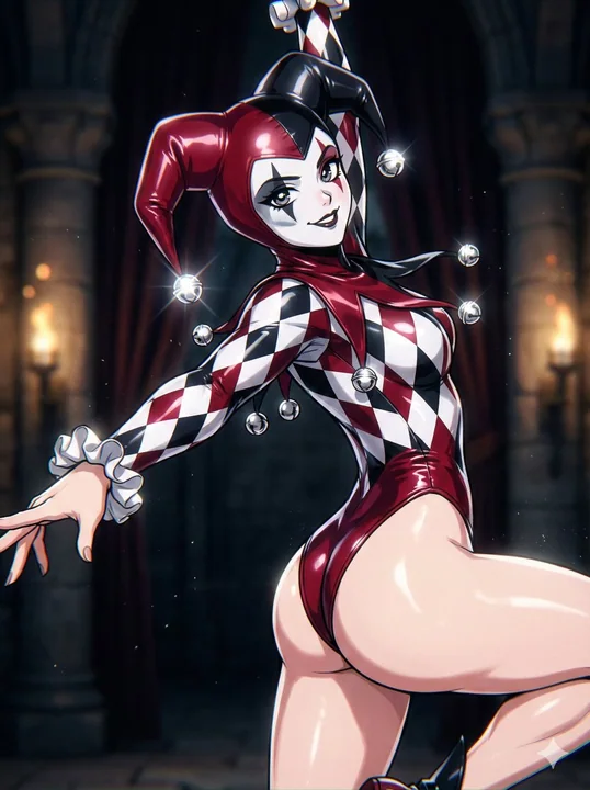 闪光灯下的魅惑丑角舞娘