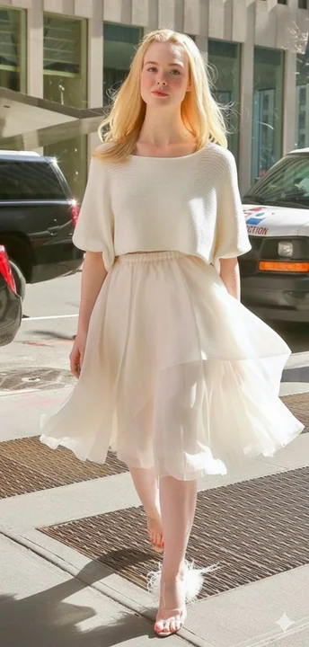 纽约街头金发女孩的高级极简风