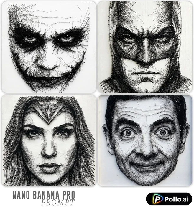 纯黑线艺超写实人像肖像