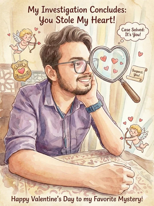 あなたの専属の夢幻的な水彩情人节カード