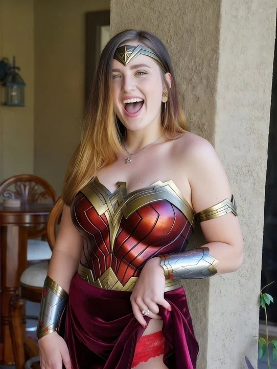 阳光露台俏皮粉衣少女