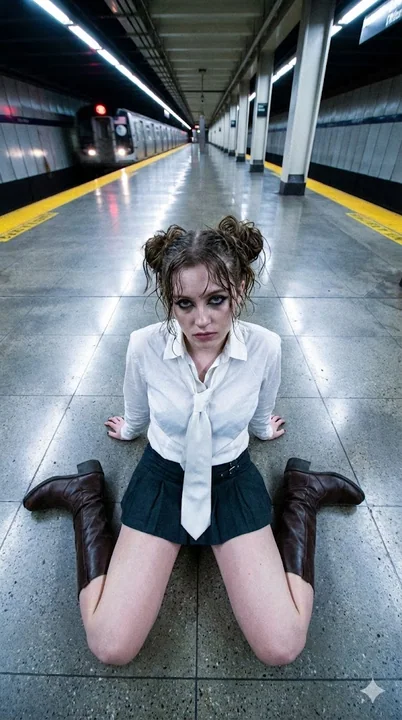 Aesthetic of discarded subway photos captured with a super wide-angle lens