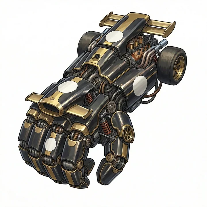 Механические гигантские руки для перестройки гоночных автомобилей