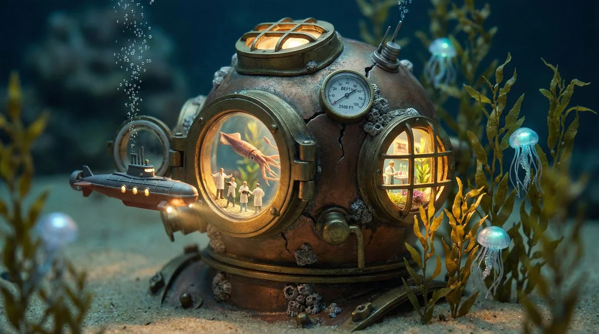 破碎灯泡里的微缩奇幻世界