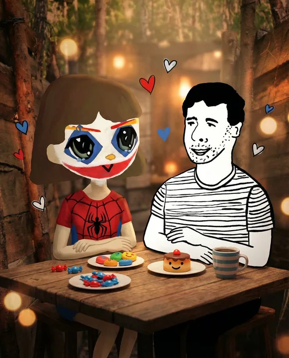 跨次元角色的温馨浪漫双人约会