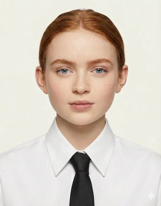 Photo d'identité professionnelle en chemise blanche ultra-réaliste