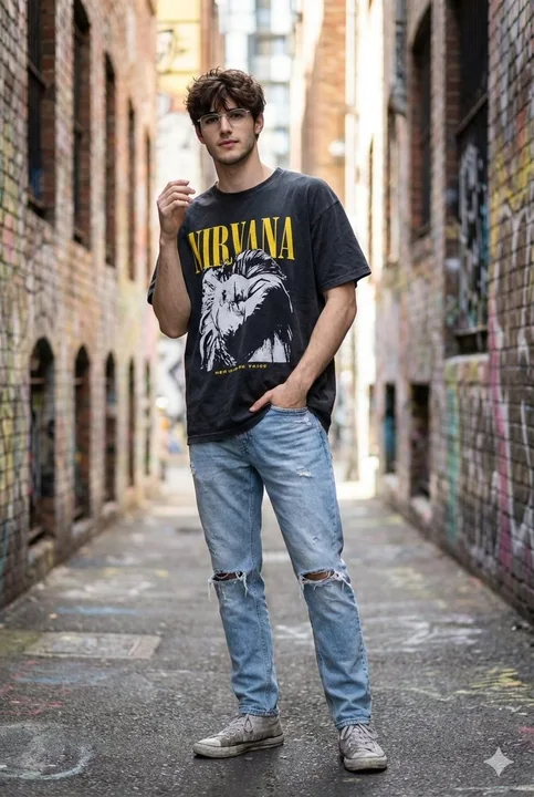 涂鸦深巷中的松弛感街拍