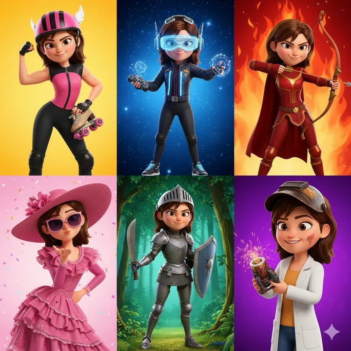 Pixar Girl Six-Panel Versatile Outfit