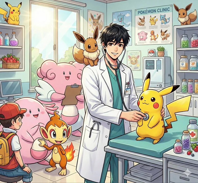 在宝可梦诊所漫步的治愈系医师