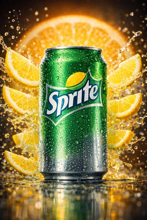 冰爽雪碧与青柠爆裂飞溅