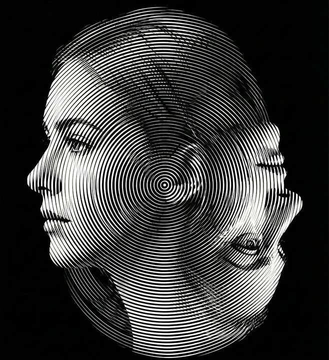 莫尔纹视错觉双重肖像