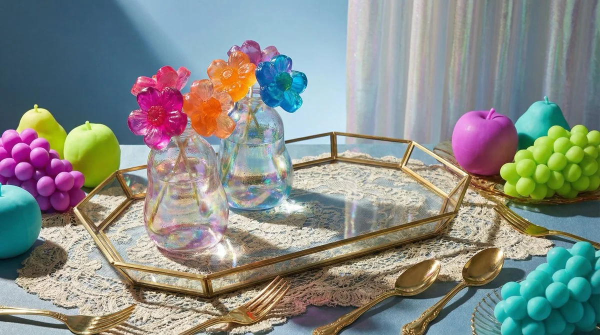 极繁主义液态玻璃静物摄影