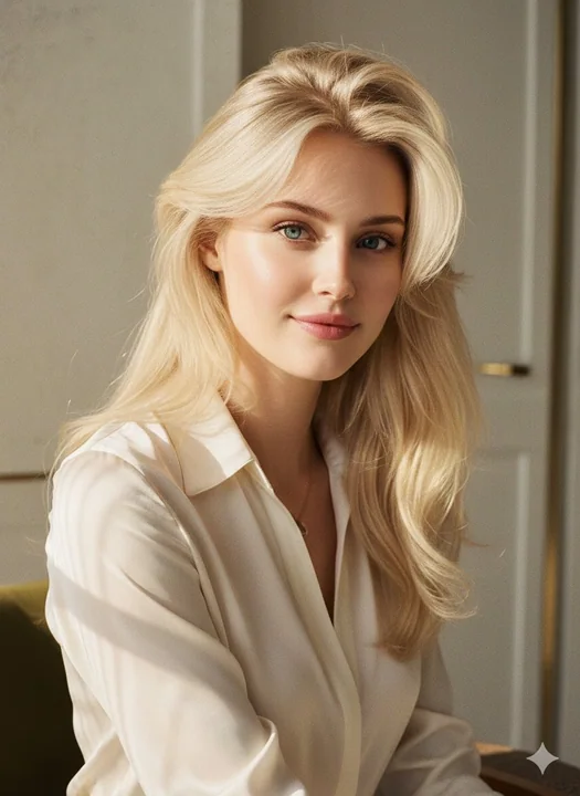 高定Vogue：金发蓝眸真丝女神