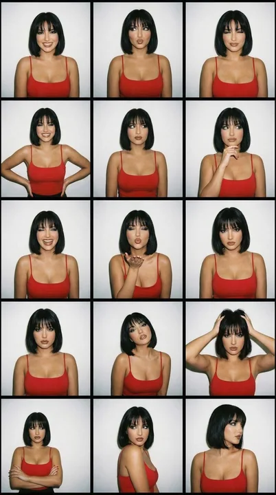 千禧年红缎吊带少女拍立得