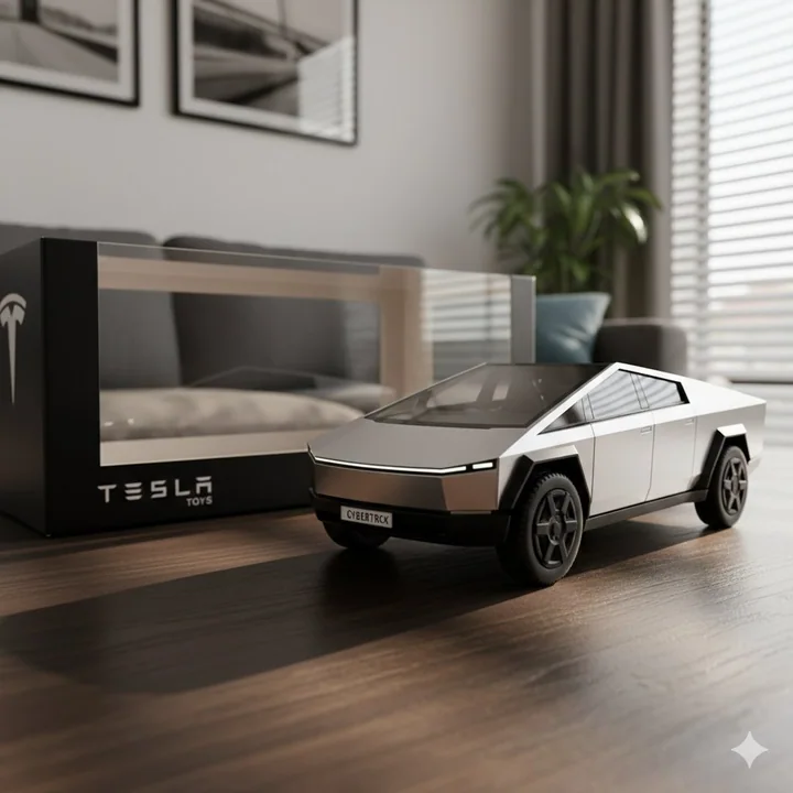 Macro metal car model under the warm afternoon sunlight