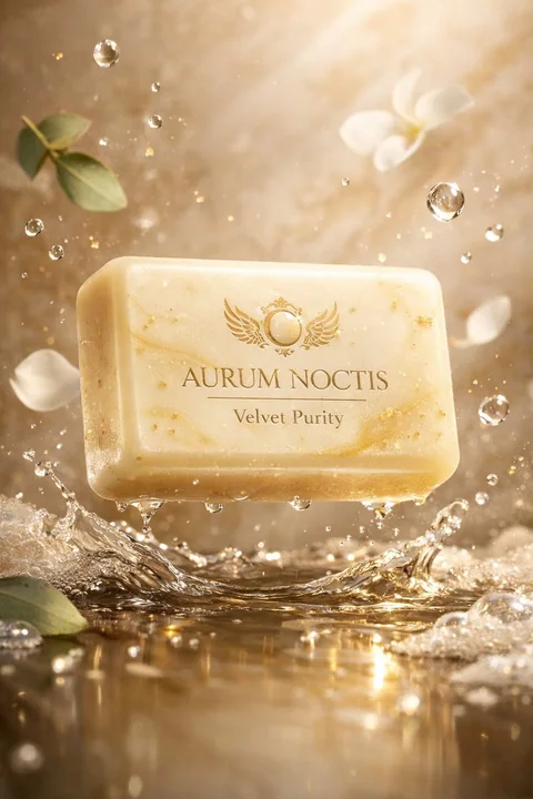 金箔悬浮的奢华香皂广告大片