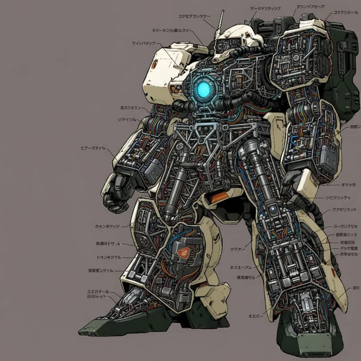 机械骨骼透视解剖图