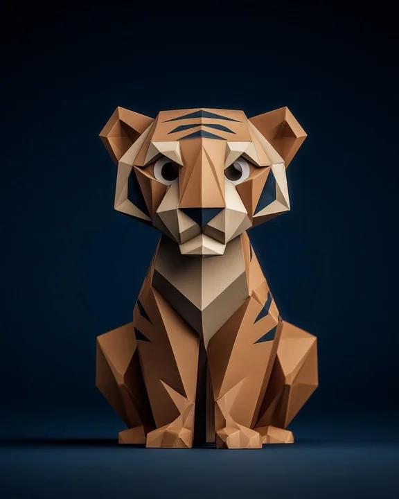 Минималистичные геометрические оригами-животные